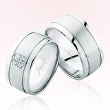 Dört Taşlı Beyaz Altın Alyans 1802