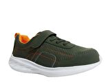 Polaris Haki Turuncu Cırtlı Sneakers Spor Ayakkabı