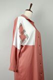 Oversize Taş Detaylı Tunik Gülkurusu T1621