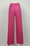 Büyük Beden Pliseli Pantolon Fuşya 3138