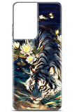 Samsung Galaxy S21 Ultra uyumlu Girls 17 Fit Baskılı Kar Beyaz Kaplan