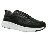 Luis Figo Siyah Beyaz Bağcıklı Anatomik Comfort Casual Sneakers Ayakkabı