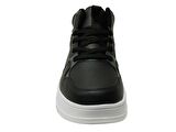 Jump Siyah Gri Bağcıklı Boğazlı Basket Sneakers Spor Ayakkabı