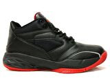 Jump Siyah Kırmızı Bağcıklı Boğazlı Basket Sneakers Spor Ayakkabı