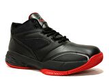 Jump Siyah Kırmızı Bağcıklı Boğazlı Basket Sneakers Spor Ayakkabı