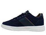 Dakırs Lacivert Beyaz Bağcıklı Keten Sneakers Spor Ayakkabı