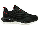 Wickers Siyah Kırmızı Bağcıklı Sneakers Spor Ayakkabı
