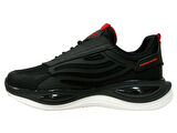 Wickers Siyah Kırmızı Bağcıklı Sneakers Spor Ayakkabı