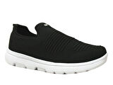 Wickers Siyah Beyaz Bağcıksız Aqua Sneakers Spor Ayakkabı
