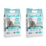 SANCAT Marsilya sabunu kokulu Premium Beyaz Kedi Kumu 10 Lt X 2 Adet