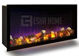 Elektrikli Dekoratif Yapay Şömine Bluetooht Sabit Çıtırtı 180x35 X18 Cm