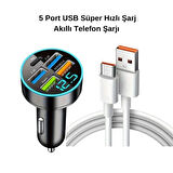 5 Port USB Süper Hızlı Şarj Akıllı Telefon Şarjı