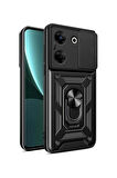 Gpack Tecno Camon 20 Kılıf Sert Silikon Tank Aramid Sürgülü Vega Yüzüklü