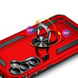 Gpack Samsung Galaxy S23 FE Kılıf Vega Sert Silikon Tank Standlı Yüzüklü Mıknatıslı