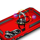 Gpack Samsung Galaxy S23 FE Kılıf Vega Sert Silikon Tank Standlı Yüzüklü MıknatıslıNano