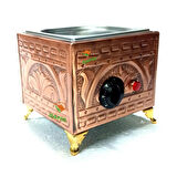 Bakır kumda kahve makinesi küçük boy 19x18 cm kare model tek cezvelik Safir kumda kahve Safir Çay Kazanları