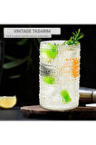 2 Adet Y38 420 ml Vintage Hobnail Bardak Antika Boncuk Kabartmalı Kahveviski
