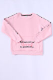 KIZ ÇOCUK 3 İPLİK SWEAT KANGURU CEPLİ BASKILI C24