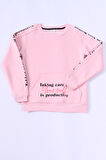 KIZ ÇOCUK 3 İPLİK SWEAT KANGURU CEPLİ BASKILI C24