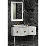 MOSTAR 120 CM BEYAZ LAVABOLU BANYO DOLABI  BEYAZ  - ÜST YAN DOLAP MODÜL HARİÇ