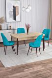 Rovena Leona Meşe 80x132 Açılabilir Mdf Mutfak Masası Takımı 4 Adet Sandalye