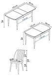 Rovena Zeta Meşe 80x132 Açılabilir Mdf Mutfak Masası Takımı 4 Adet Sandalye