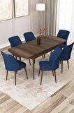 Rovena Zeta Barok 80x132 Açılabilir Mdf Mutfak Masası Takımı 6 Adet Sandalye