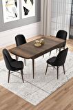 Rovena Vals Barok 80x132 Açılabilir Mdf Mutfak Masası Takımı 4 Adet Sandalye