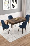 Rovena Vals Barok 80x132 Açılabilir Mdf Mutfak Masası Takımı 4 Adet Sandalye