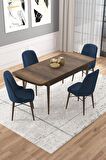 Rovena Vals Barok 80x132 Açılabilir Mdf Mutfak Masası Takımı 4 Adet Sandalye