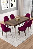 Rovena Vals Barok 80x132 Açılabilir Mdf Mutfak Masası Takımı 6 Adet Sandalye