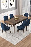 Rovena Vals Barok 80x132 Açılabilir Mdf Mutfak Masası Takımı 6 Adet Sandalye