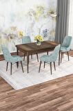 Rovena Alaska Barok 80x132 Açılabilir Suntalam Mutfak Masası Takımı 4 Adet Sandalye
