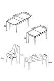 Rovena Alaska Barok 80x132 Açılabilir Suntalam Mutfak Masası Takımı 4 Adet Sandalye+1 Bench