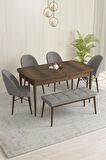 Rovena Olbia Barok 80x132 Açılabilir Suntalam Mutfak Masası Takımı 4 Adet Sandalye+1 Bench