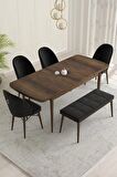 Rovena Olbia Barok 80x132 Açılabilir Suntalam Mutfak Masası Takımı 4 Adet Sandalye+1 Bench
