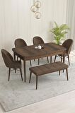 Rovena Olbia Barok 80x132 Açılabilir Suntalam Mutfak Masası Takımı 4 Adet Sandalye+1 Bench