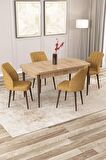Rovena Zayn Meşe 80x132 Açılabilir Suntalam Mutfak Masası Takımı 4 Adet Sandalye