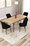 Rovena Zayn Meşe 80x132 Açılabilir Suntalam Mutfak Masası Takımı 4 Adet Sandalye