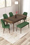 Rovena Zayn Barok 80x132 Açılabilir Suntalam Mutfak Masası Takımı 4 Adet Sandalye + 1 Bench
