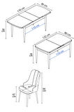 Rovena Alya Barok 80x132 Açılabilir Mdf Mutfak Masası Takımı 4 Adet Sandalye