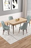 Rovena Vals Meşe 80x132 Açılabilir Mdf Mutfak Masası Takımı 4 Adet Sandalye