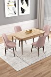 Rovena Vals Meşe 80x132 Açılabilir Mdf Mutfak Masası Takımı 4 Adet Sandalye