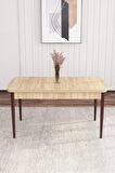 Rovena Vals Meşe 80x132 Açılabilir Mdf Mutfak Masası Takımı 4 Adet Sandalye+1 Bench