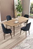 Rovena Armin Meşe 80x132 Açılabilir Mdf Mutfak Masası Takımı 4 Adet Sandalye