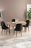 Rovena Armin Meşe 80x132 Açılabilir Mdf Mutfak Masası Takımı 4 Adet Sandalye