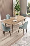 Rovena Armin Meşe 80x132 Açılabilir Mdf Mutfak Masası Takımı 4 Adet Sandalye