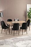 Rovena Armin Meşe 80x132 Açılabilir Mdf Mutfak Masası Takımı 6 Adet Sandalye