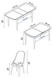Rovena Armin Meşe 80x132 Açılabilir Mdf Mutfak Masası Takımı 6 Adet Sandalye