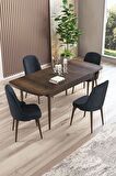 Rovena Armin Barok 80x132 Açılabilir Mdf Mutfak Masası Takımı 4 Adet Sandalye